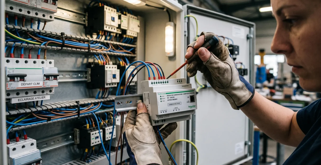 Installation d'un module de monitoring énergétique dans une armoire électrique